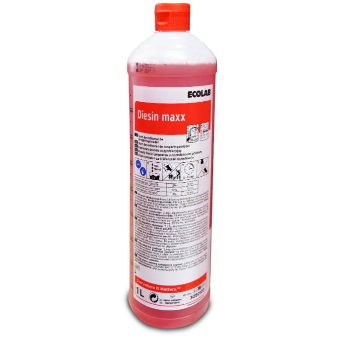 Kalkfjerner - Ecolab Diesin maxx rengørings- og desinfektionsmiddel 1 og 5 liter