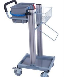 Exclusiv 2 spands inventarvogn med affaldsstativ