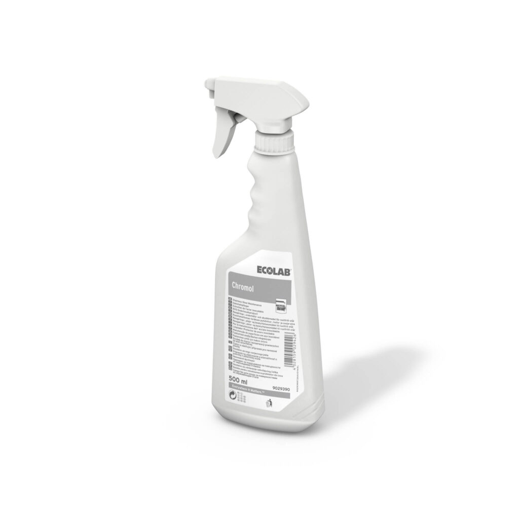 Stålpleje på spray - Ecolab Chromol - 500 ml