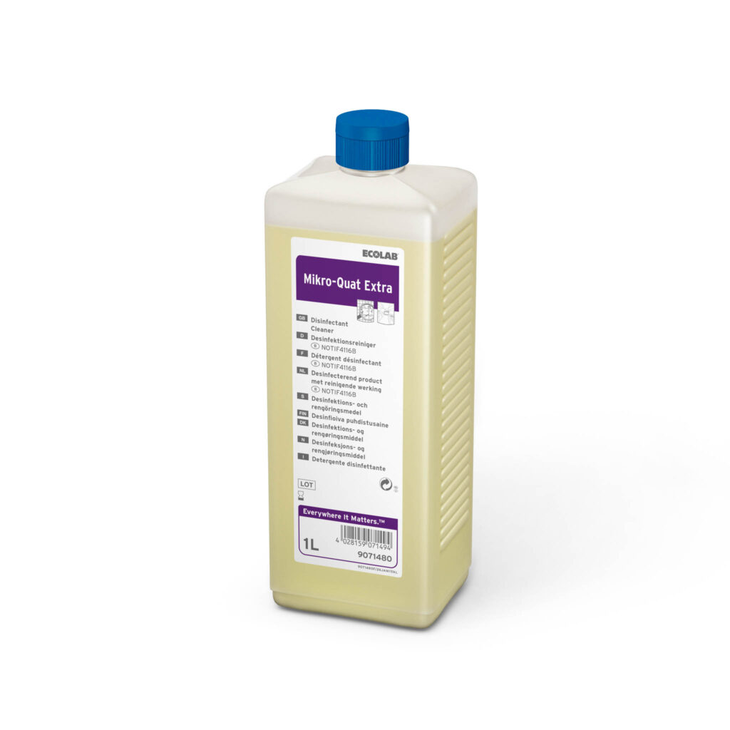 Desinfektions- og rengøringsmiddel - Ecolab Mikro-Quat Extra - 1 liter